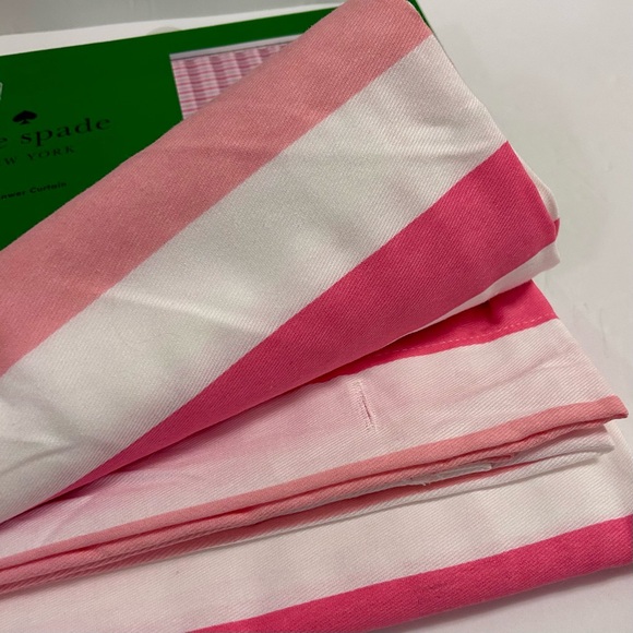 Kate Spade Pink Striped Shower Curtain - Picture 2 of 6